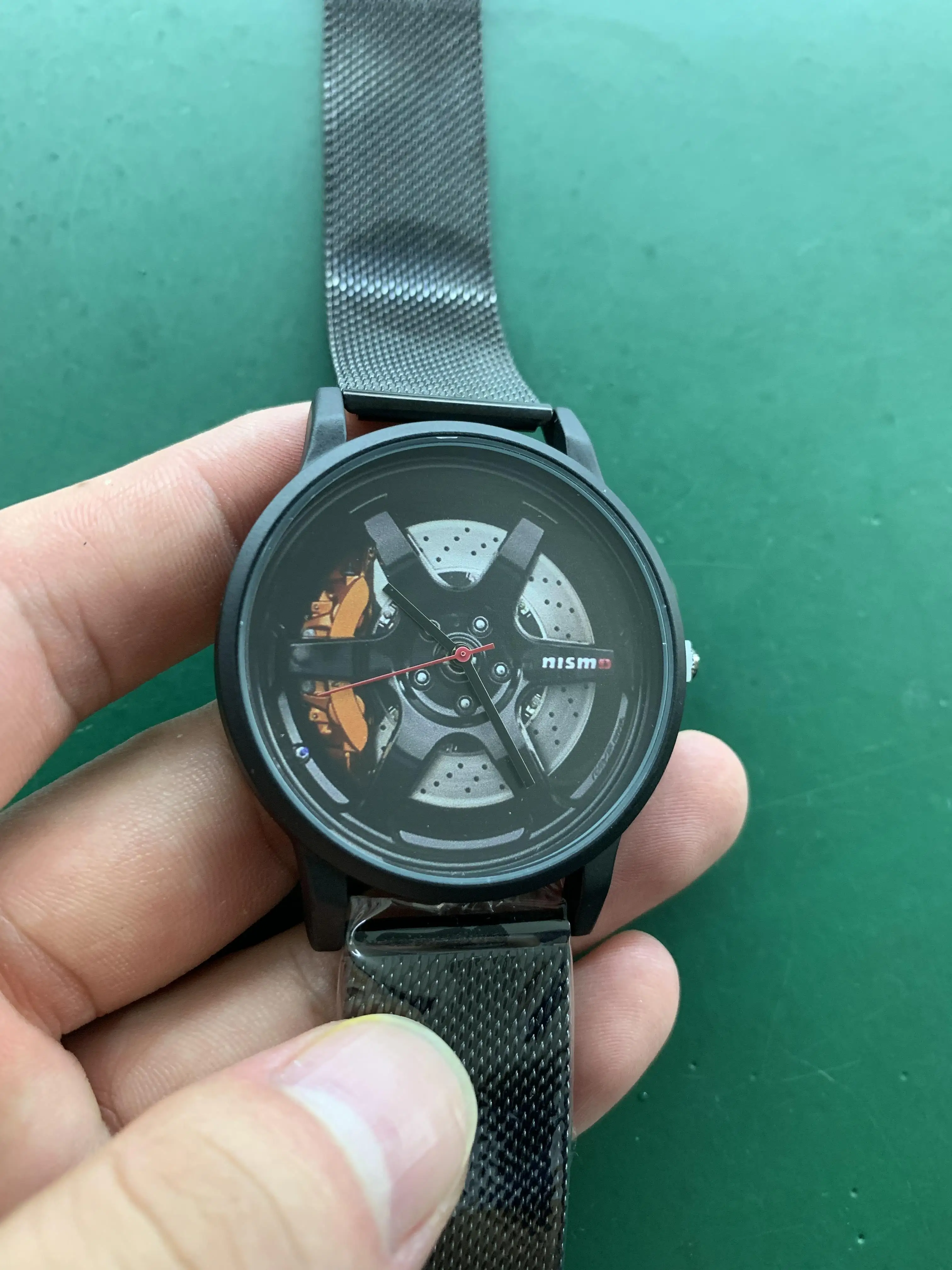 Black Mesh BSL996 спортивные автомобильные наручные часы с ободом, изготовленные на заказ, автомобильные наручные часы из нержавеющей стали, изготовленные на заказ, мужские часы с ободом колеса - Цвет: Black Mesh