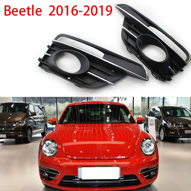 

AU04 -For-Beetle 2016-2019 Fog Light Grill Grille Cover Left+Right with Chrome Trim 5C5854661J 5C5854662J