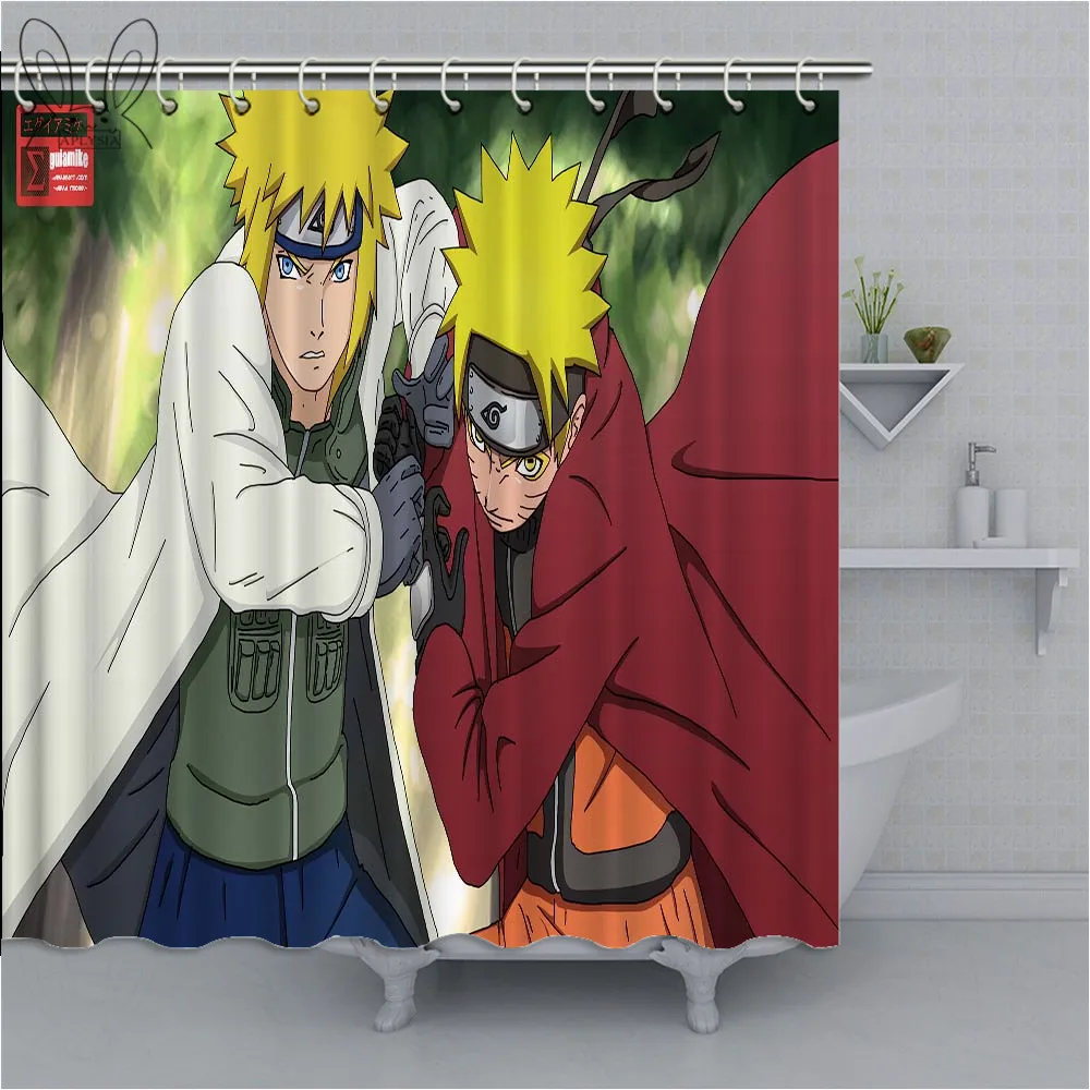 Занавеска для душа aplyasia Naruto, индивидуальная, для дома, полиэфирная ткань, водонепроницаемая, устойчивая к плесени, занавеска с крючками для ванной комнаты