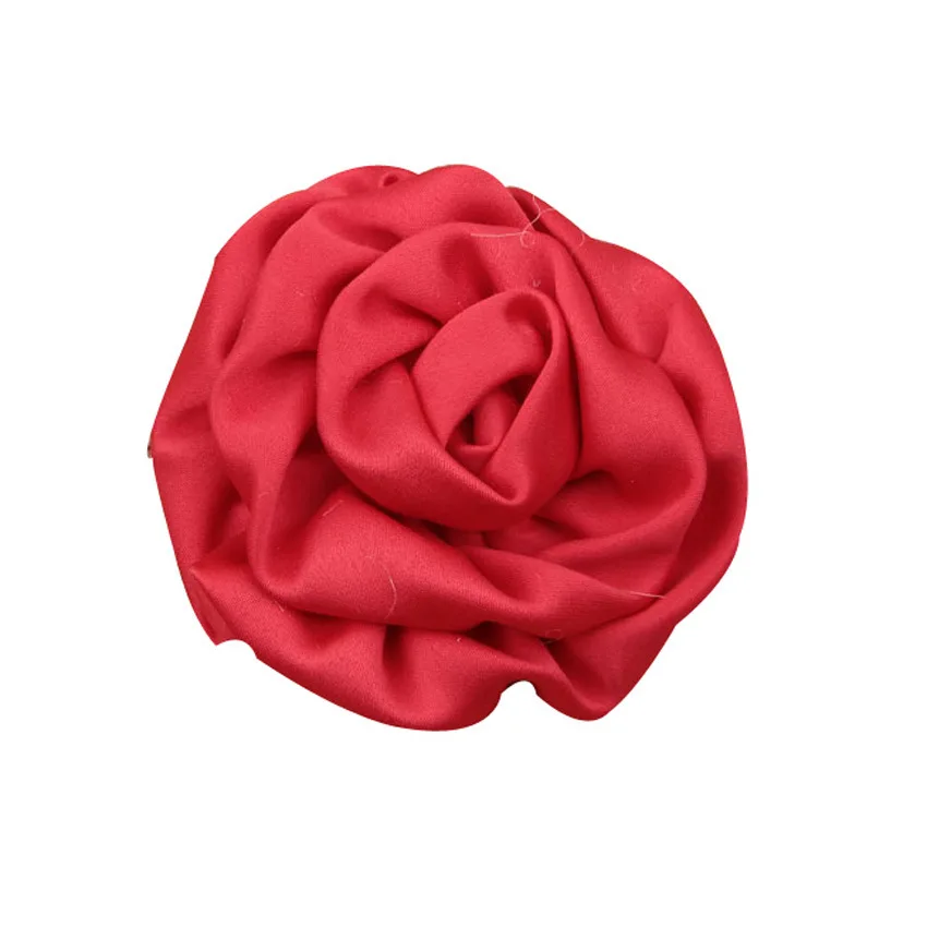 

100pcs/lot 3" Ribbon Rose Flower Rose Bud Silk Fabric Handmade DIY Girl Headdress Flower Cloth Hair Accessories
