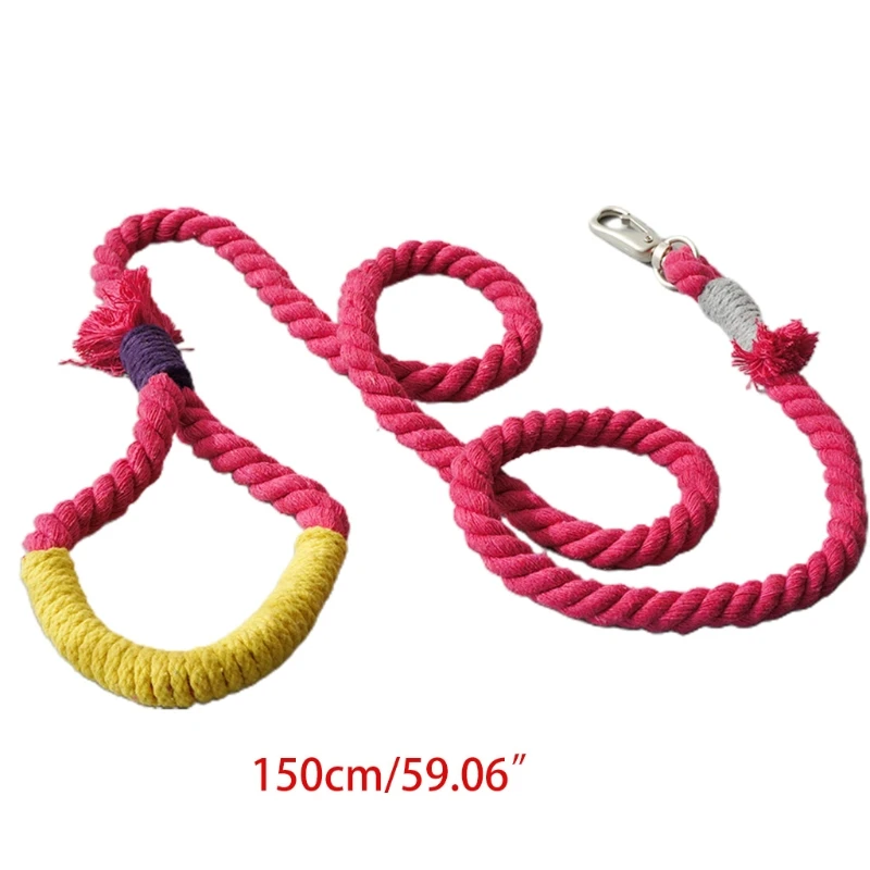 

Dogs Go Out Towing Rope, 150cm Durable Round Cotton Braided Lead Rope Belt for Pet Dog Training Leashes
