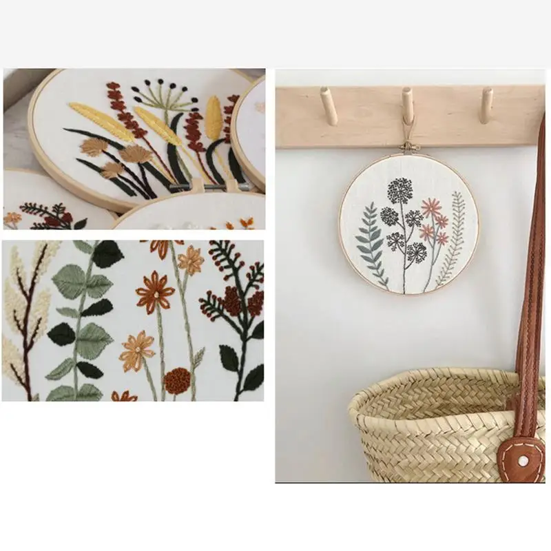 Набор для вышивки с цветочным рисунком начинающих | Дом и сад