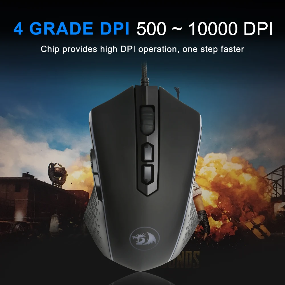 Проводная игровая компьютерная мышь Redragon CHROMA M710 USB 10000 точек/дюйм 8 кнопок 7 цветов