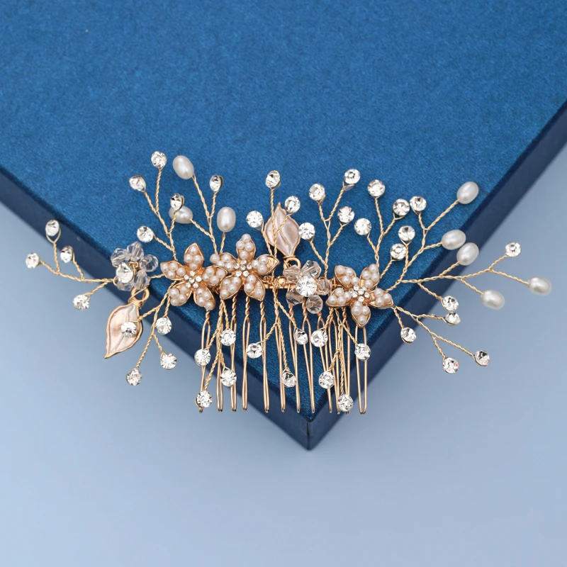 Свадебная расческа для волос аксессуары жемчужная стразы головной убор
