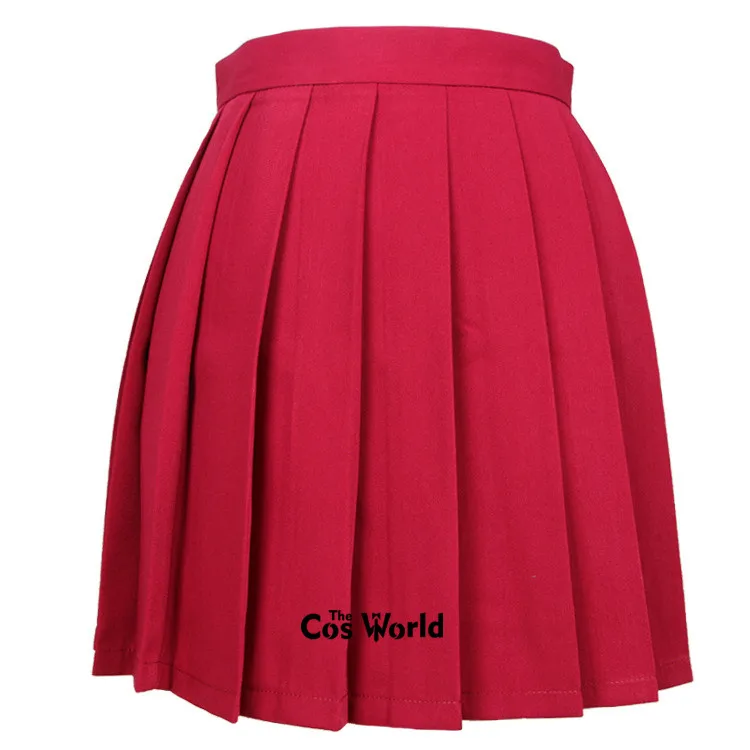 Wine red XS-3XL 17 одноцветное Цвета девушки девушка Высокая талия плиссированные юбки женские платья для JK школьная Униформа студентов ткани - Color: Wine red