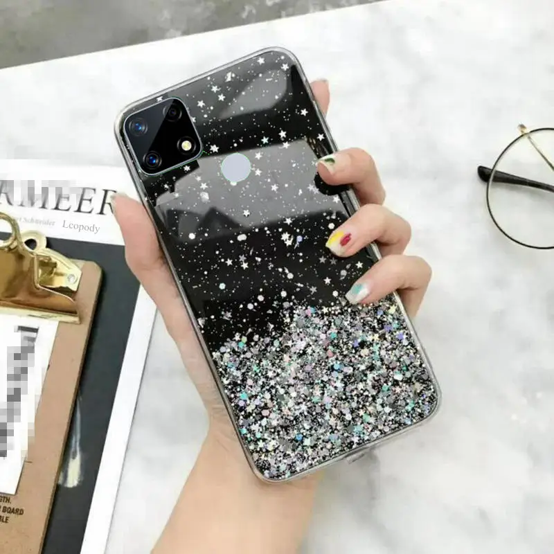 bling glitter phone case for oppo realme 7i soft case full cover for realme 7i back case cover for relame7 i 7 i relame7i free global shipping