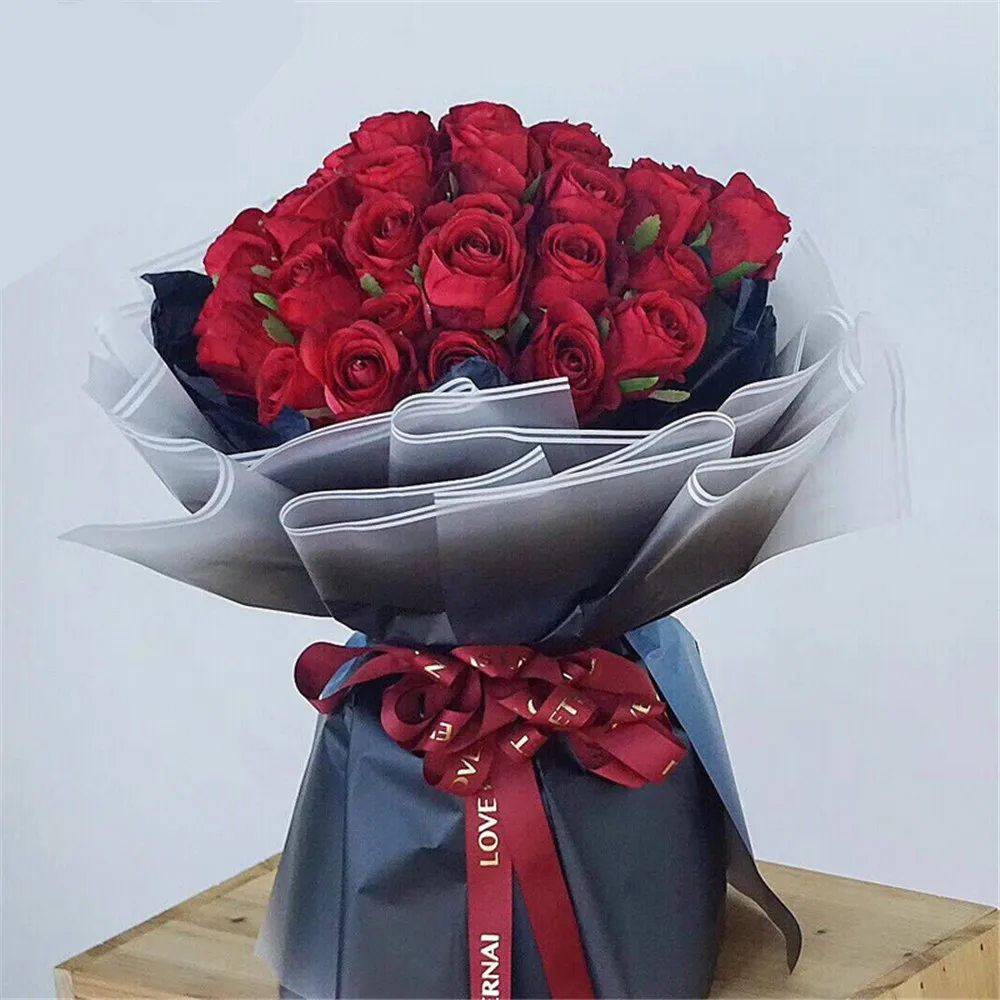 Корейская бумага для букетов фантазийный градиентный цвет букет роз упаковочный