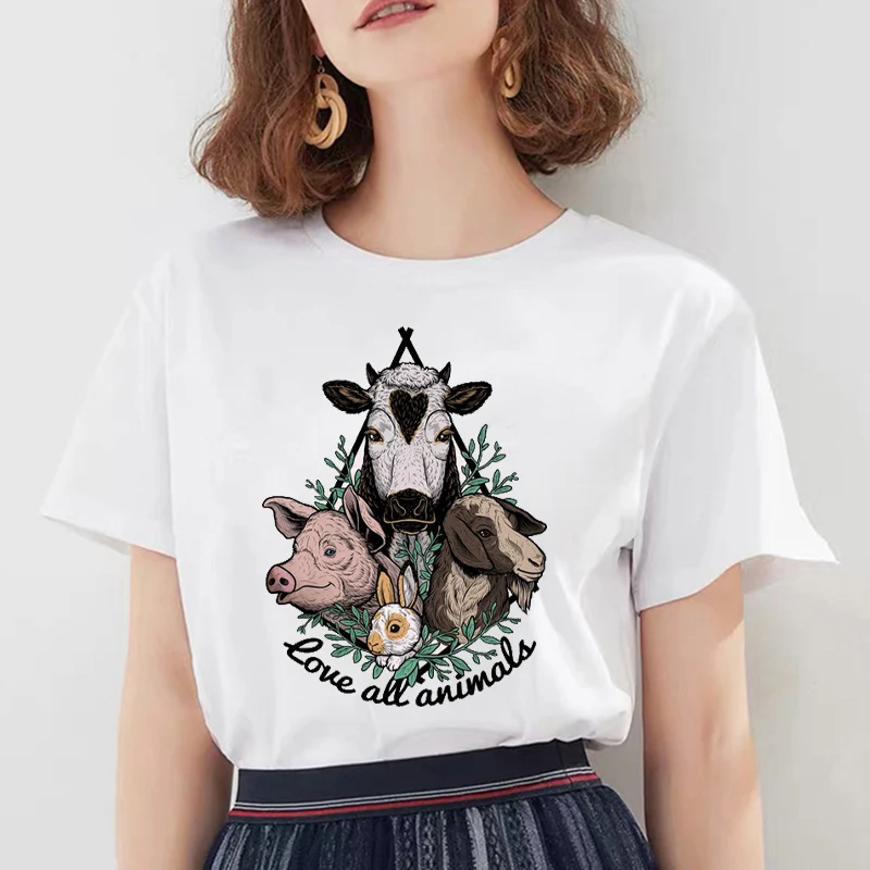 BONJEAN женские панк Харадзюку Винтаж Ulzzang мультфильм корова футболка женский