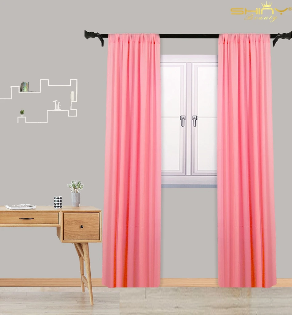 Pink-1 panel Бордовая прозрачная занавеска на окно 29x96 дюймов, 1 панель, бордовые шифоновые занавески для гостиной, тюль, шифон, Backdrop-M190919 - Цвет: Pink-1 panel