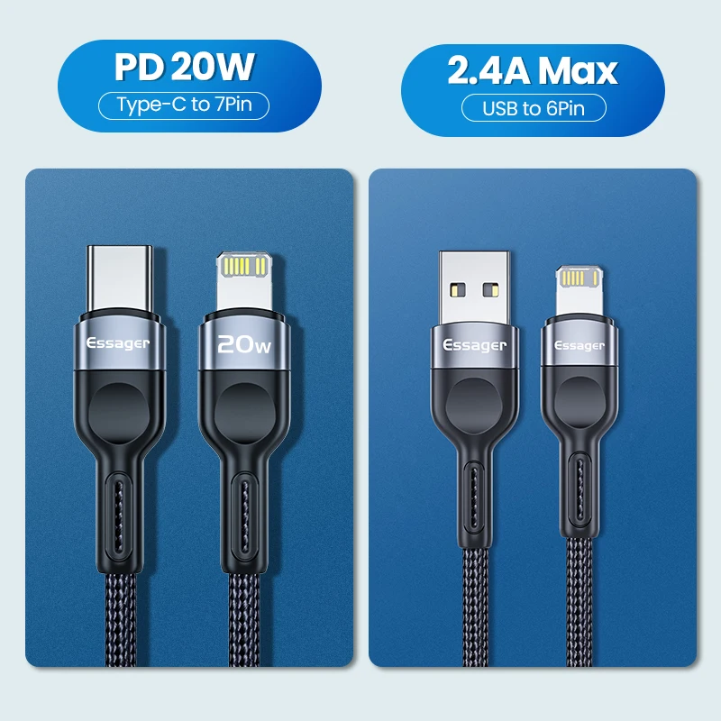 USB кабель Essager для iPhone 12/11 Pro Max/Xs/X PD 20 Вт 2 м|Кабели мобильных телефонов| |