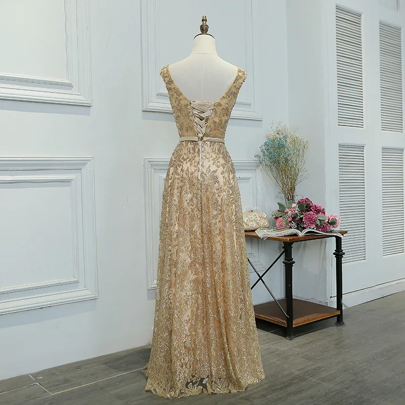 Винтажное Золотое вечернее платье шикарные платья для выпускного вечера 2019