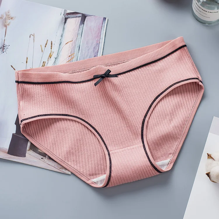 Sexy Women's Panties Female Underwear Cotton Mid-rise Underpants Solid Color Ladies Briefs 11 Pcs/lot Cute student lingerie