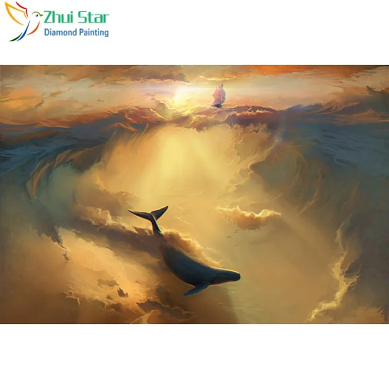 

Zhui star Full Square 5D DIY Diamond Painting "Yellow sand fish" Embroidery Cross Stitch Mosaic Home Decor Gif WDY