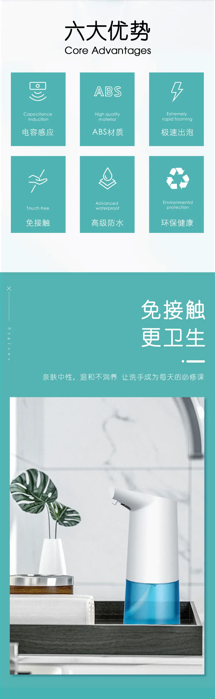 SOURCE Factory Automatic Sensing Foam Wash Phone Infrared Sensing Foam Soap Dispenser Touch Switch