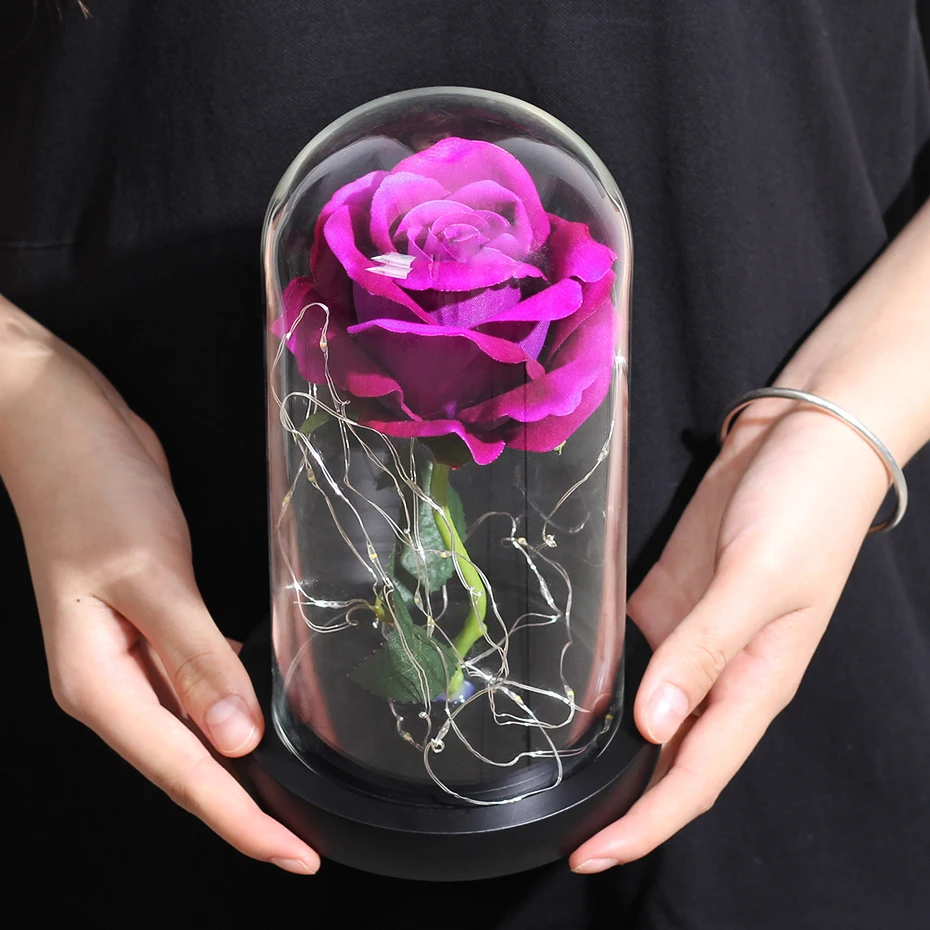Immber Flora светящийся купол Красавица и Чудовище Роза светодиодный вечный Цветок День святого Валентина подарки на день рождения домашние вечерние Dekoration