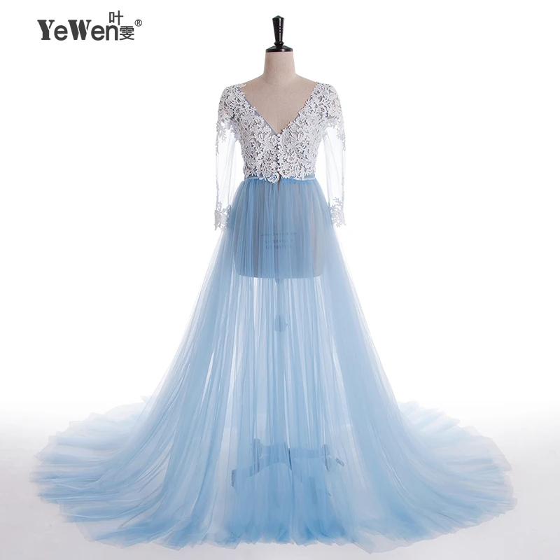 Кружевное официальное платье для беременных с длинным рукавом Тюлевое