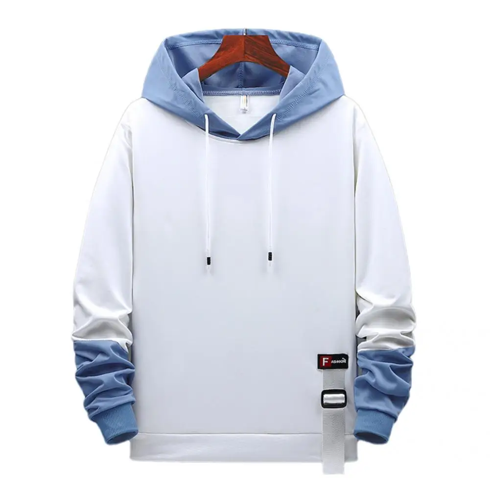

Elastic Cuff Terrific Contrast Colors Skin-friendly Student Hoodie Loose Men Hoodie Hat for School