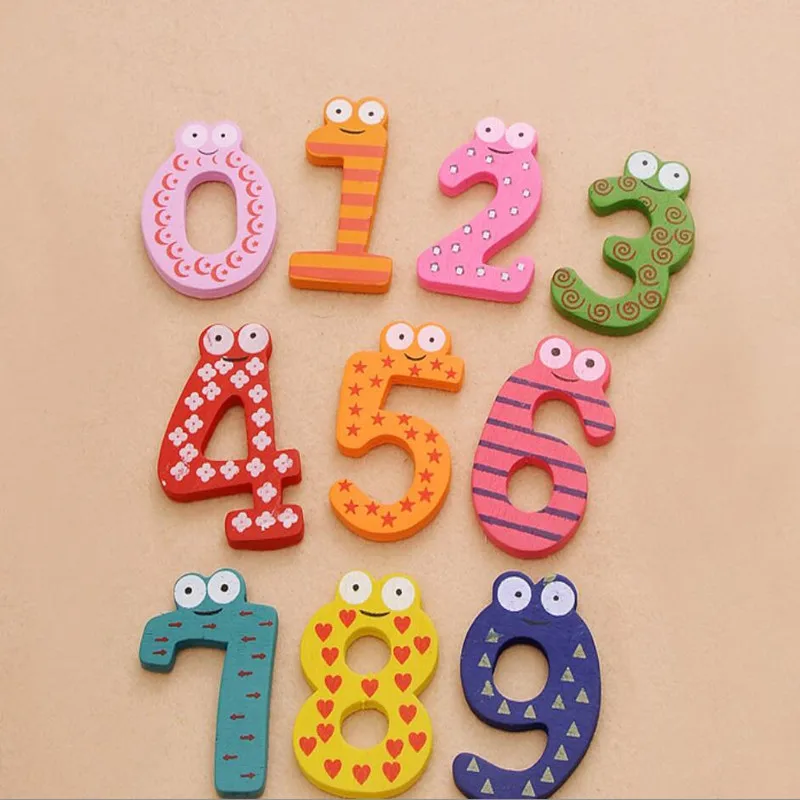 1Set 10 Number Figure Fridge Magnet Educational Toy Children Wooden Refrigerator Gift Home Halloween Christmas Xmas | Дом и сад