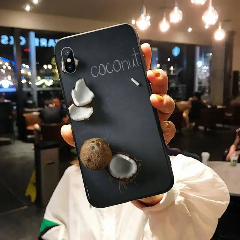 

Summer cool coconut fruit high quality luxury Phone Case funda for iPhone 11 12 pro XS MAX 8 7 6 6S Plus X 5S SE 2020 XR