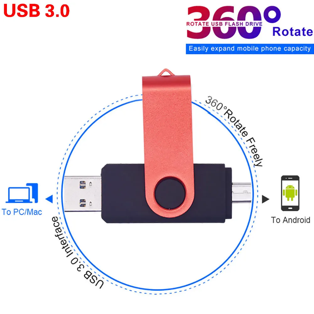 Высокоскоростной металлический флеш накопитель USB 3 0 OTG флешка на 128 ГБ 64 Usb 32 диск