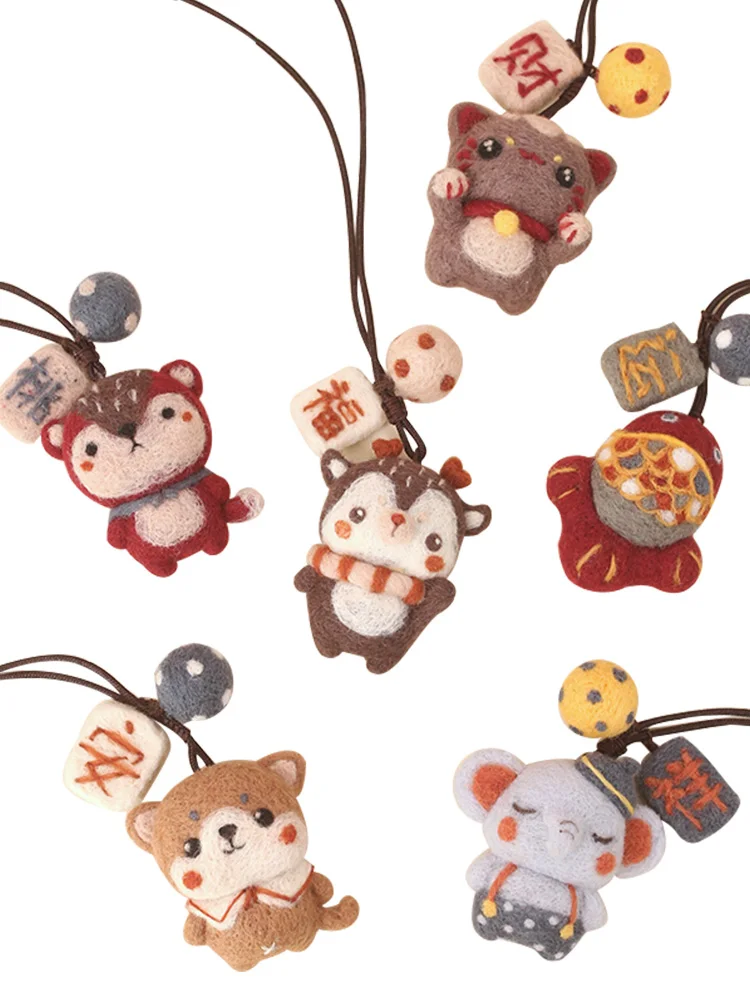 Шерстяные фетровые игрушечные лисы чтобы отправить другу подарки амулет