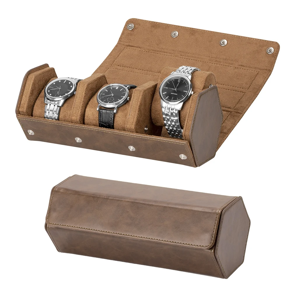 

12 Grid Black Watch Box Retro PU Leather Watches Storage Case Holder Organizer with Key Men Women Quartz Watches Jewelry Display