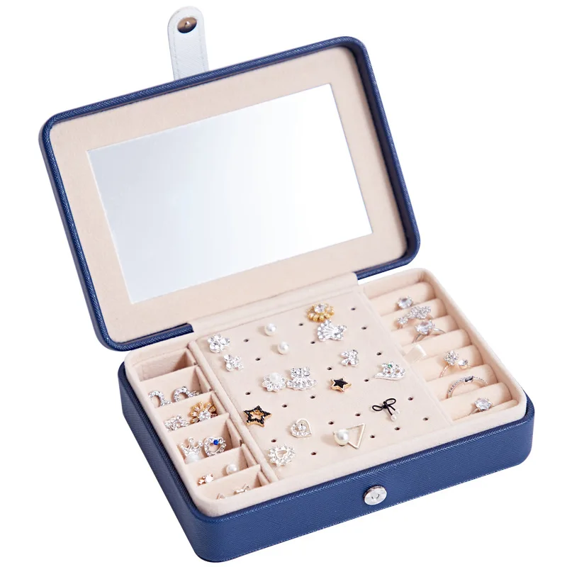 

Portable Organizer Display Jewelry Case Simple Ear Stud Jewlery Box Small Earrings Ring Multi-Function Jewelry Storage Box
