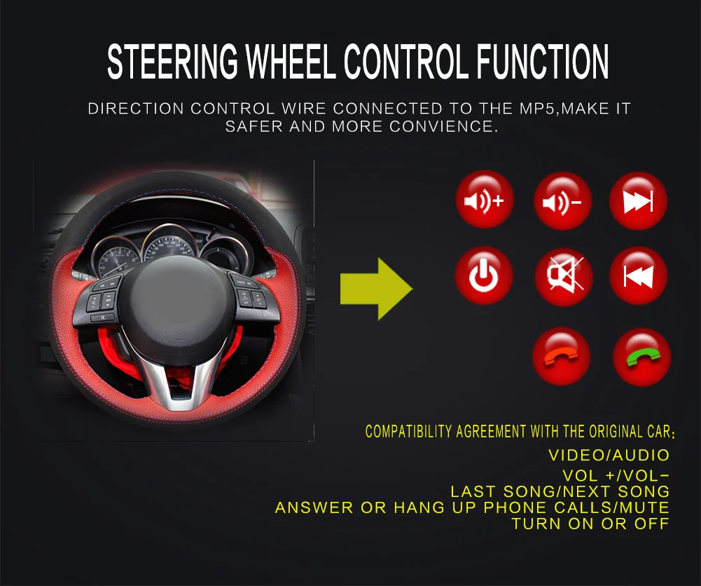 Автомобильный радиоприемник USB FM стерео TF MP4 MP5 плеер Bluetooth сенсорная кассета 1 Din