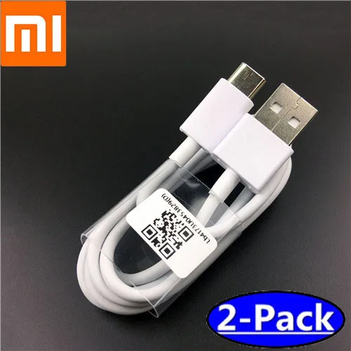 2 pack Xiaomi Mi9 зарядный кабель Белый Тип C кабель для передачи данных для a2 mi9 mi8 mi6 8 se mix 2 2 s 3 mi5 a1 6 6x a1 тип данных C USB - Цвет: 2 pack