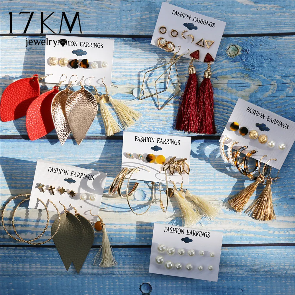 Женские серьги подвески в виде листьев 17 км винтажный комплект жемчужных серег с