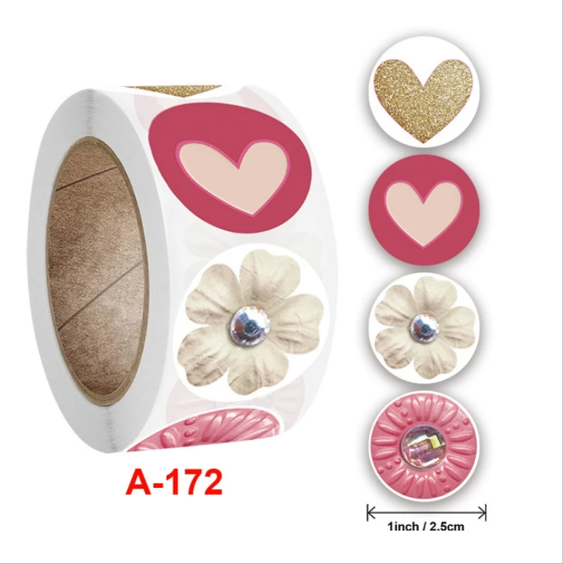 

500pcs Round Floral Thank You Stickers 8 designs for Wedding Favors and Party Handmade Stickers Envelope Seal Stationery Sticker