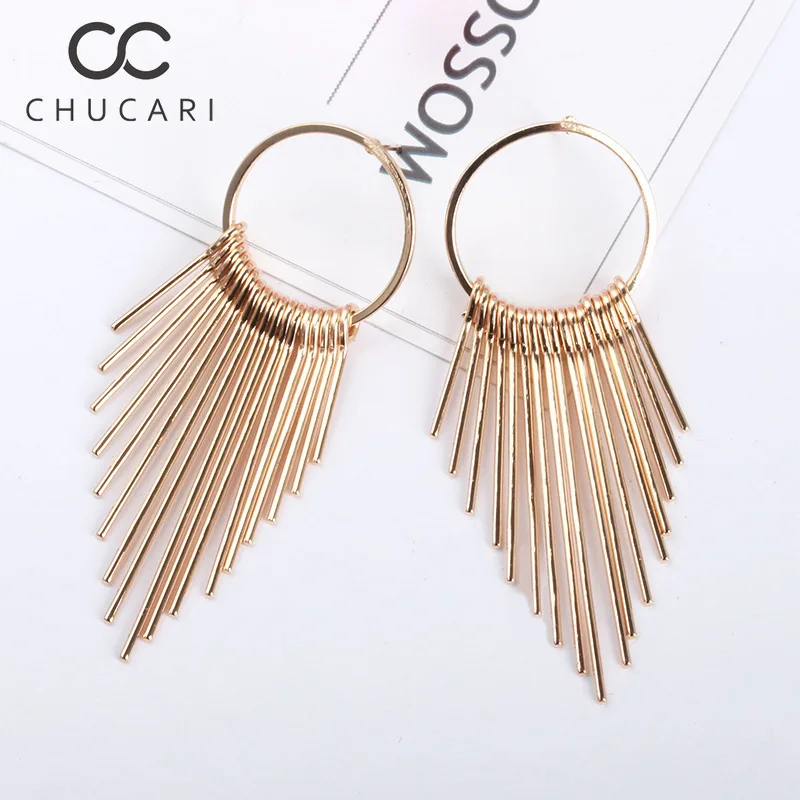 Богемные геометрические висячие серьги CHUCARI женские винтажные спиральные