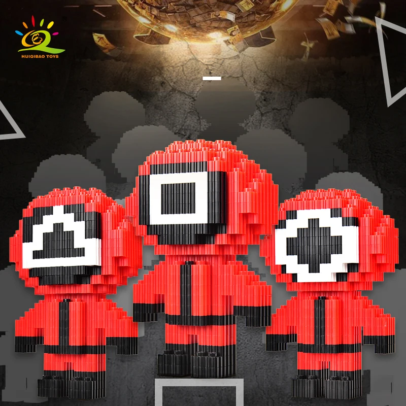 HUIQIBAO город кальмар фильм окружающий герой модель микро строительный блок тюрьма