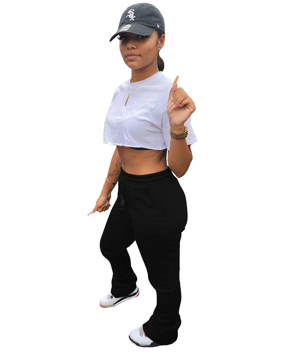 

2HR8151 Autumn Winter Women Casual Fashion Outdoor Home Solid Sports Pants Hot 2020