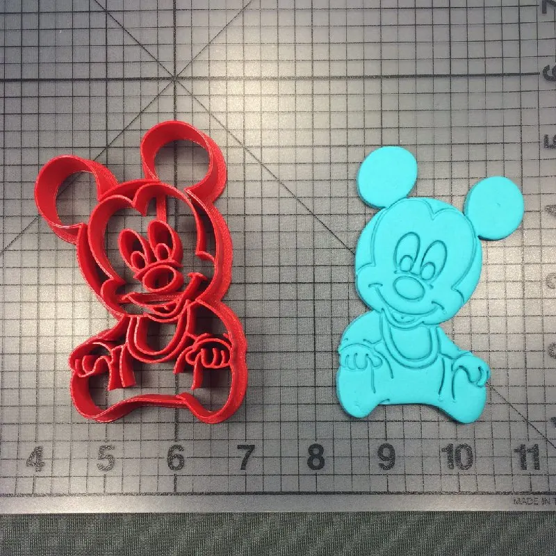 Мультяшный персонаж мышь якорь насос печенья Набор Сделано 3D печатных помадка кекс Топ украшения торта инструменты помадка кекс - Цвет: Mickey baby 3inch