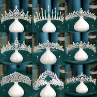 silver color wedding hair accessories crystal rhinestone crown cheap tiaras diadems women hair jewelry princess headpiece