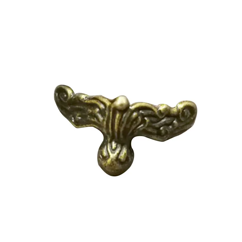 

4Pcs Golden Box Decorative Feet Wood Case Leg Corner Protector Four-legged Foot Support Foot Furniture Foot Decorative 26x19mm
