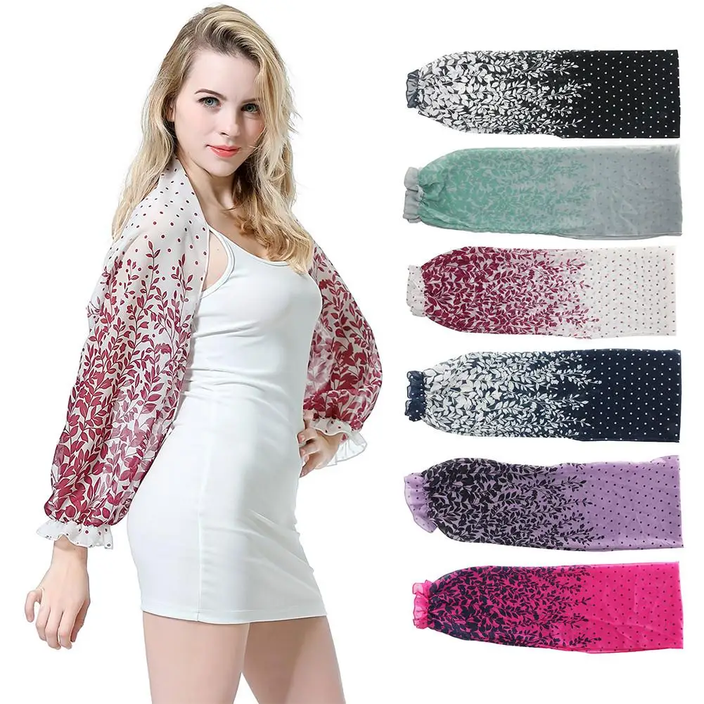 

New Women Chiffon Driving Car UV Protection Arm Sleeve Shrug Cover Shawl Wrap Top Scarf Cape Summer Beach Sports Cuff Shoulder