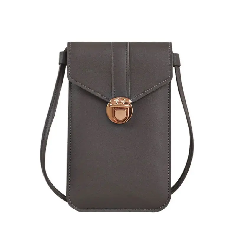 

PU Leather Phone Screen Touchable Pocket Change Bag Purse Travel Passport Bag