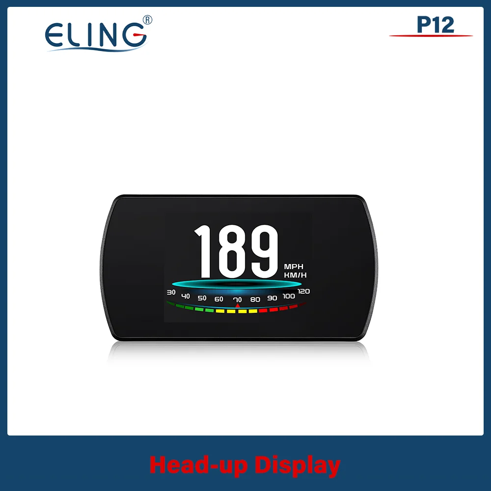 

ELING Multiple Head Up Display HUD OBD2 GPS Speedometer Speed RPM Fuel Consumption Driving Time Buzz Projector P12 T800