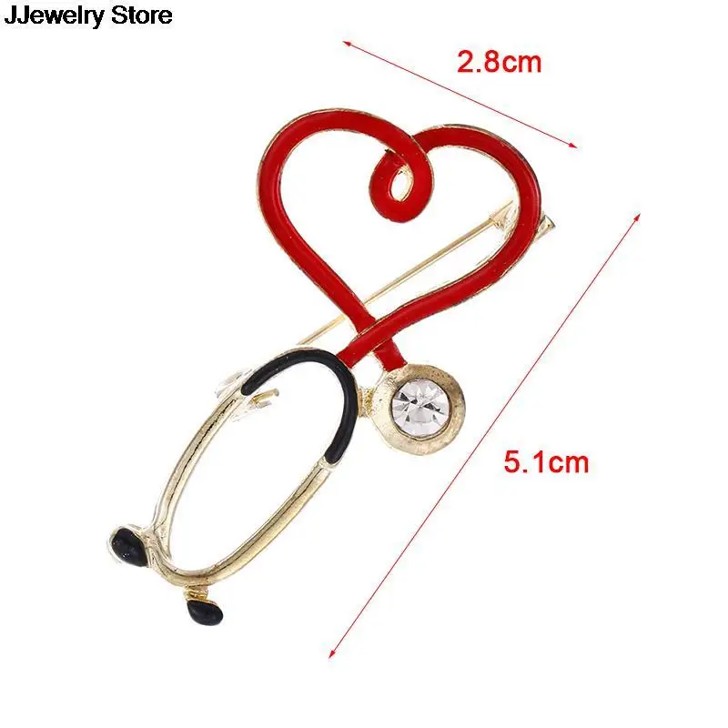 Медицинская медицина брошь с застежкой стетоскоп ЭКГ в форме сердца Pin медсестра