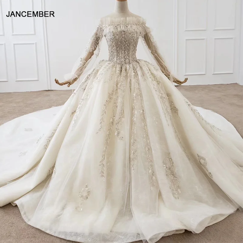 HTL1309 Свадебное Платье с аппликацией из бисера кружевное бальное открытой спиной