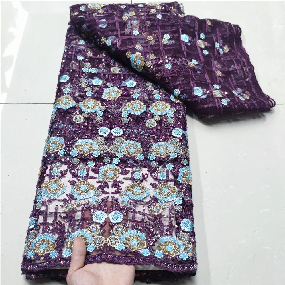 

New Heavy Beaded Laces Fabrics Luxury Handmade Beads Lace High Quality African Hand made of Lace FabricFabric for Sewing YYN133