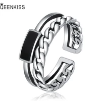 qeenkiss rg6269 2022 fine jewelry%c2%a0wholesale%c2%a0fashion%c2%a0%c2%a0woman%c2%a0girl%c2%a0birthday%c2%a0wedding gift square twist 925 sterling silver open ring
