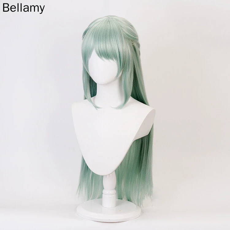 Парик для косплея Аниме принцессы ReDive Chica прямой длинный парик Palegreen + шапочка