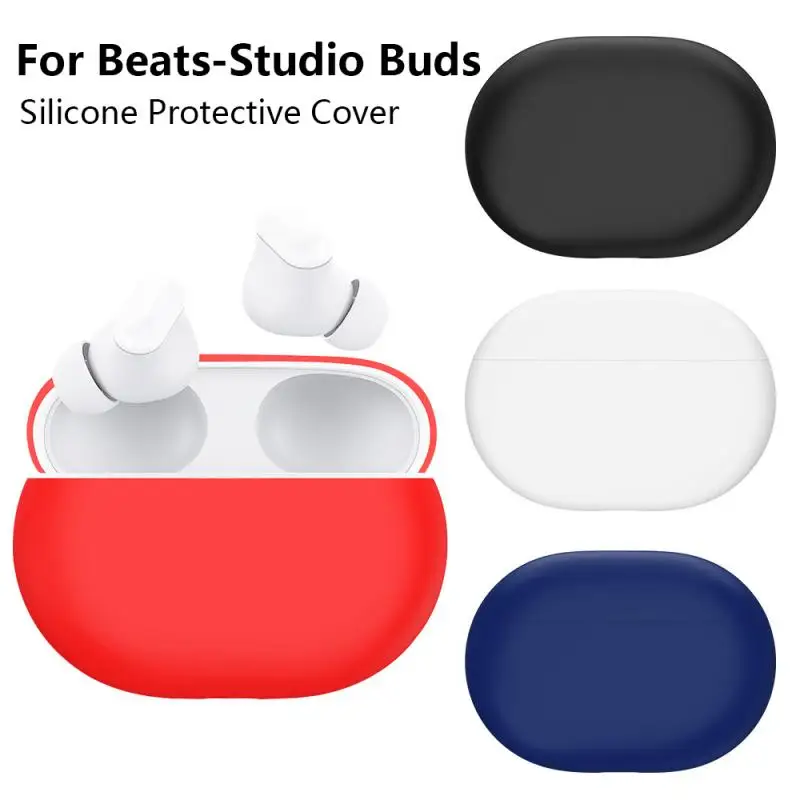 

Solid Color Wireless BT Earbuds Case Soft Silicone TPU Protective Shell Shockproof Protector Cover For Beats Studio Buds