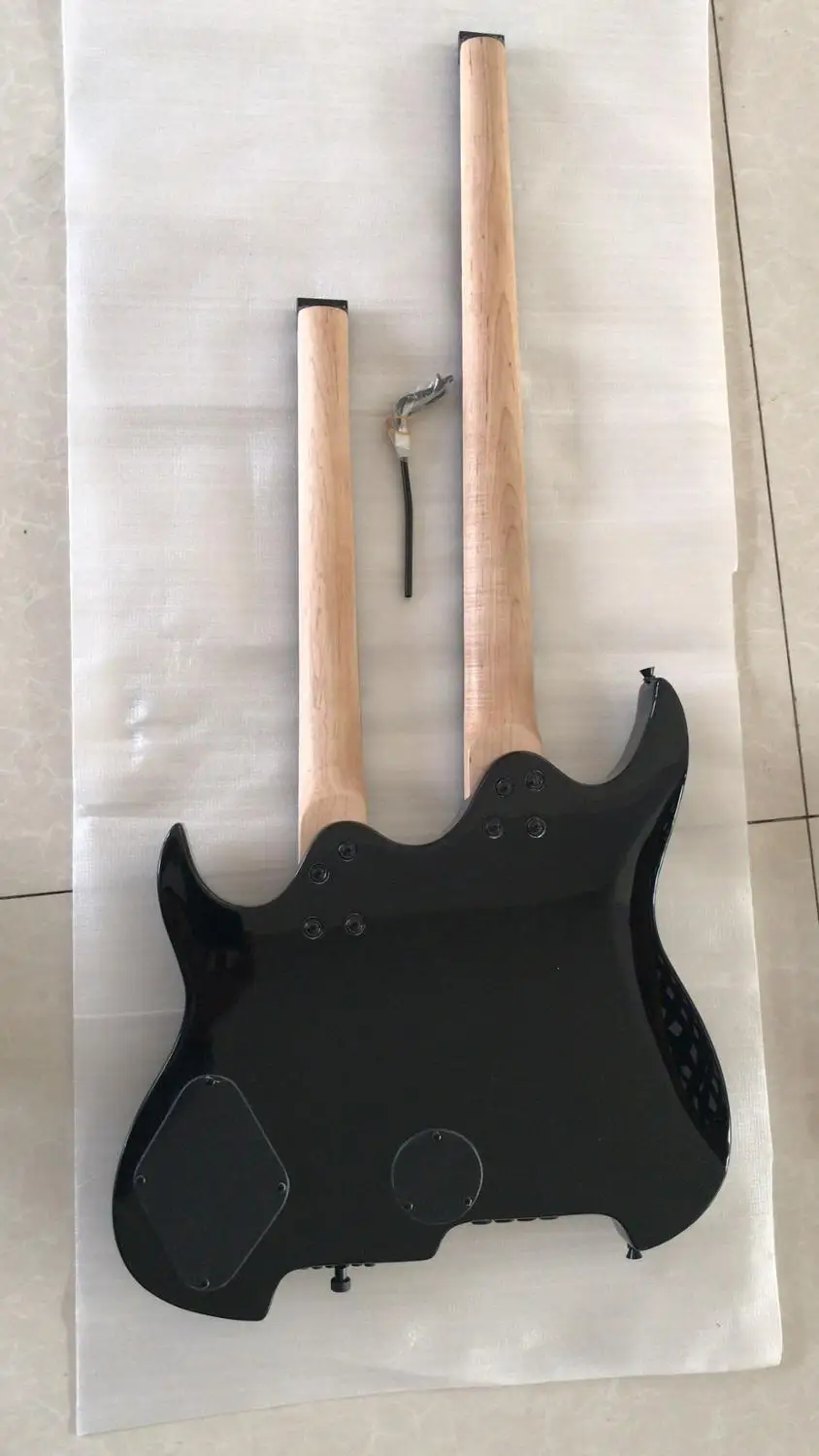Оптовая продажа электрическая гитара без головы модель с двойной горловиной 4