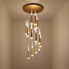 Современные Лестницы длинные люстра для гостиной Спальня Кухня коническая лампа внутренний Декор для дома с длинным итальянский дизайн лампы