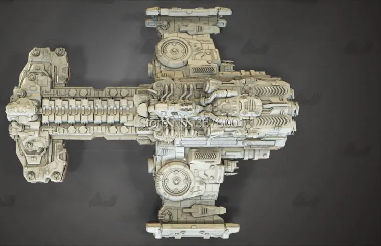 Terran Battlecruiser StarCraft Цифровой 3D Печатный файл для ЧПУ резьба рельеф Гараж Комплект Модель маршрутизатор STL формат GK T0020
