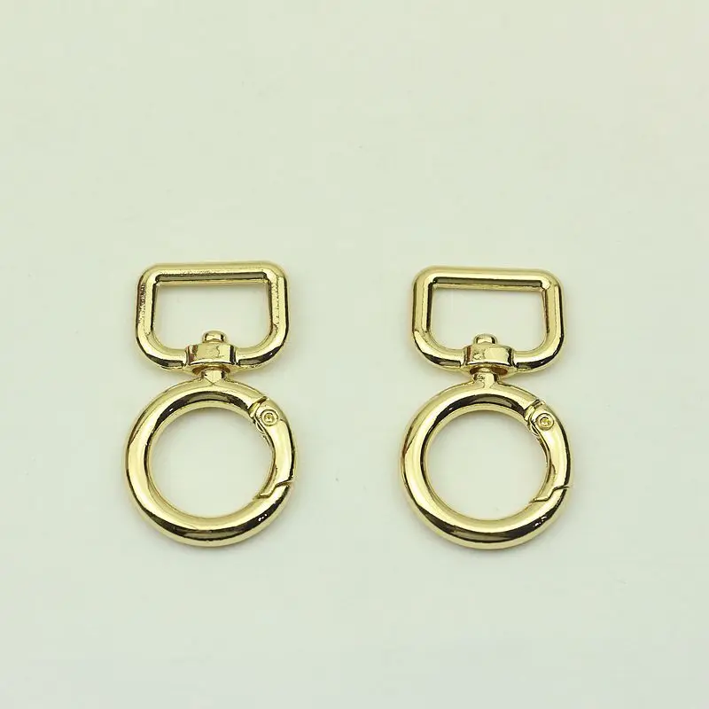 20pcs 16mm Openable O Rings Metal Hook Buckles for Bag Strap Snap Clip Trigger Spring Ring Dog Collar Keychain DIY Accessories